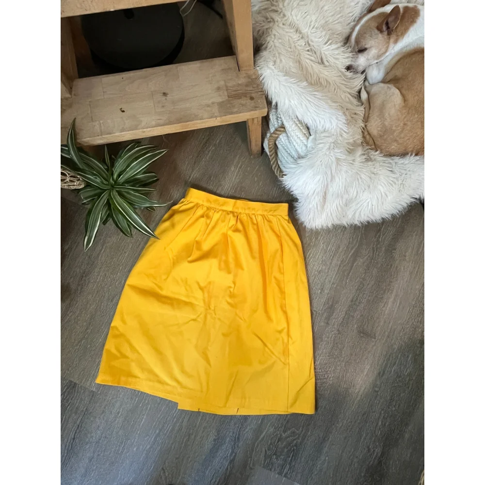 Women's California Collections Yellow A-Line Skirt Size S - Picture 2 of 11